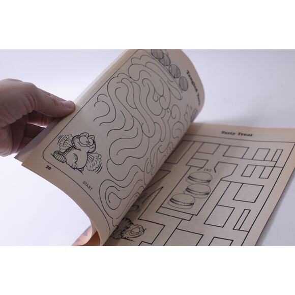 Garfield, Mazes, Uncolored, Coloring Book, Happy House, 1984, ~ 250113-WH 56 - Picture 3 of 4
